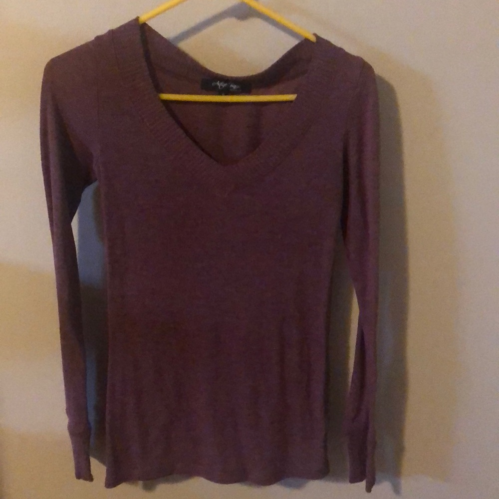 Maroonish long sleeved v neck
